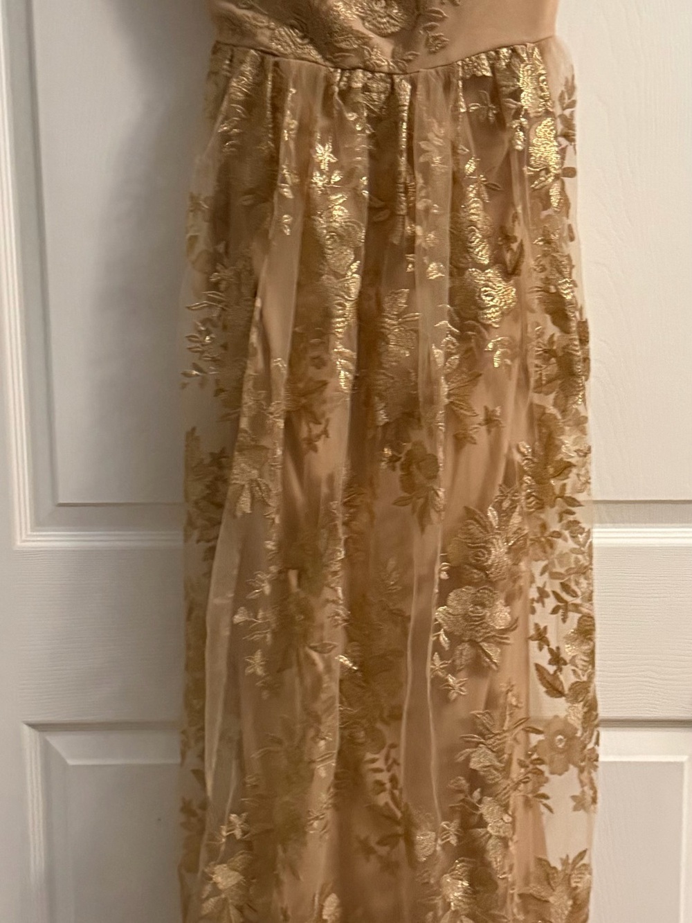 Jump Gold Embroidered Maxi Skirt